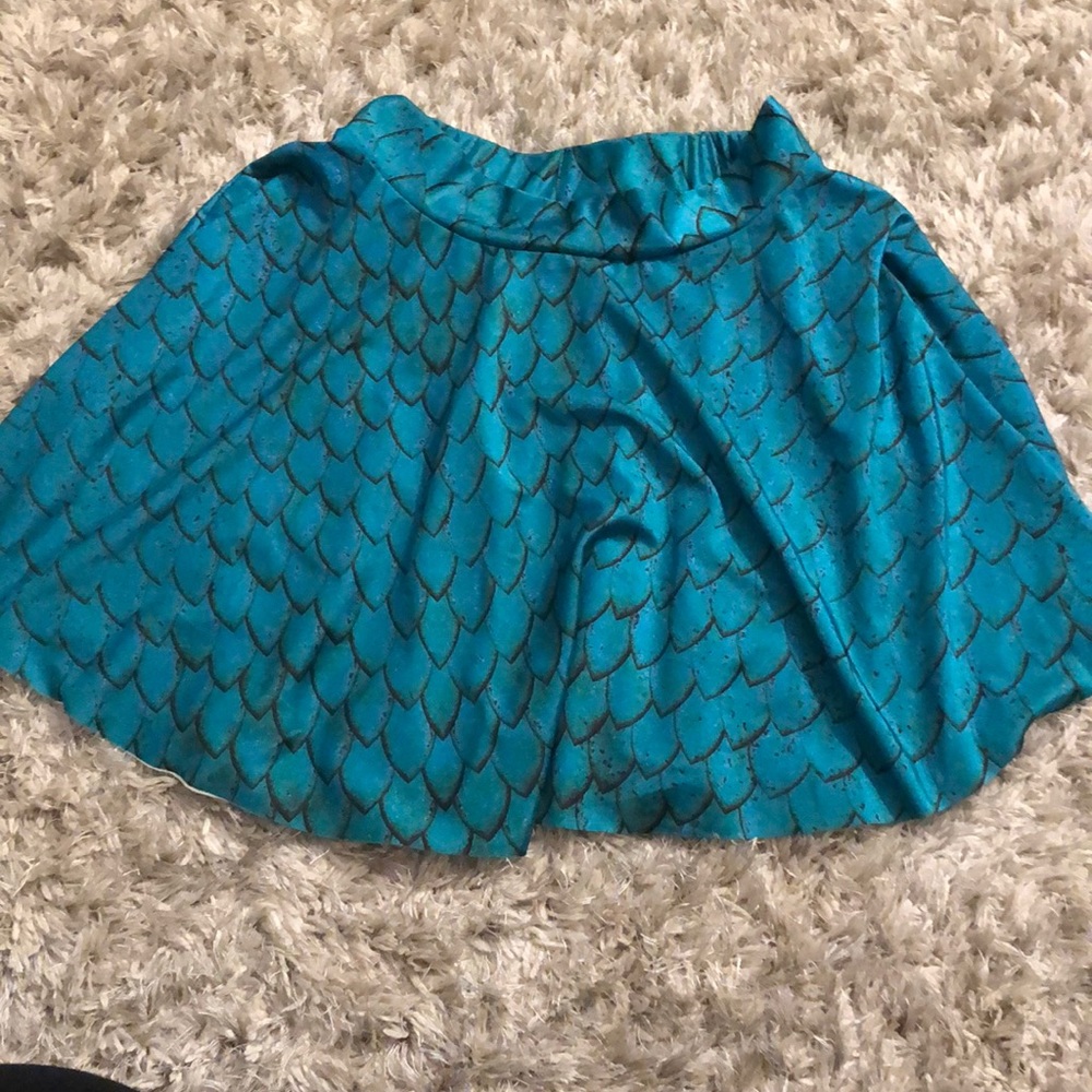 Teal mermaid swing skirt